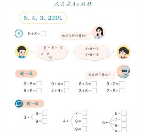 小学一年级数学课本上册人教版内容
