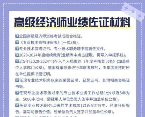关于深圳市高级经济师评审条件和材料清单的信息