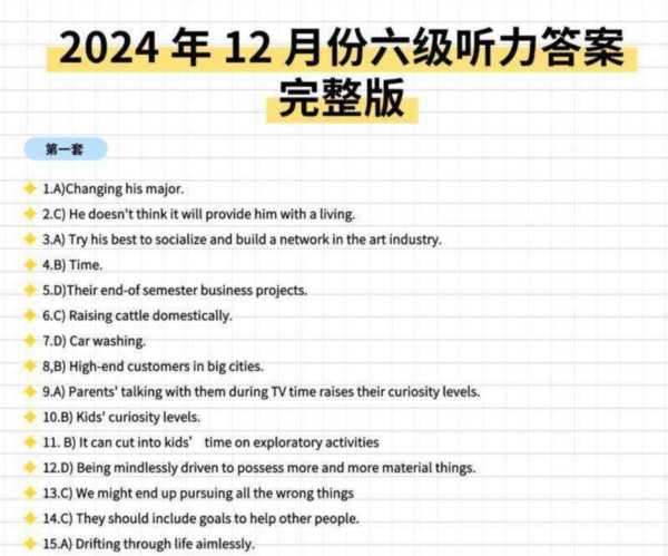 英语六级真题答案详解2019年