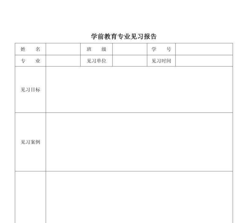 关于幼儿园见习报告的信息