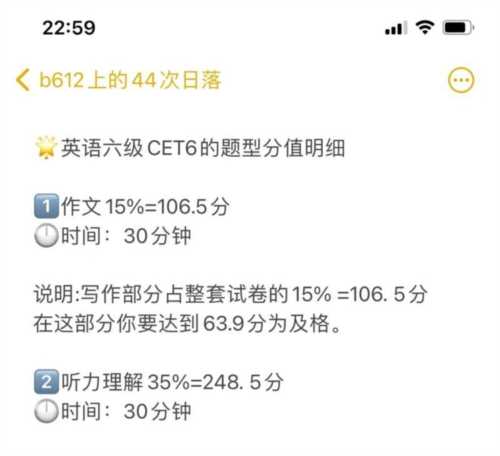 英语六级听力多少分一个题