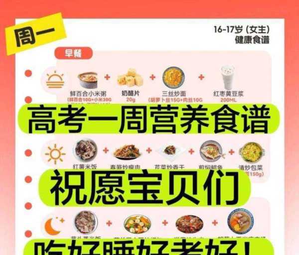 高考三天食谱大全及做法补脑