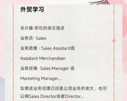 业务员的专业任务英文简称怎么写