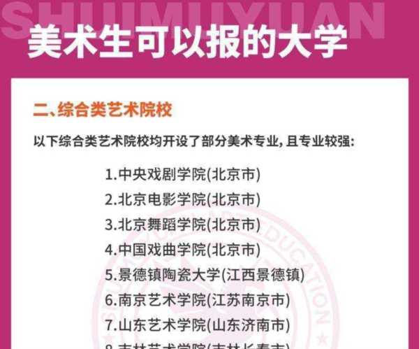 美术生考大学可以报考什么大学呢