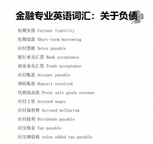 基本金融专业英语词汇有哪些