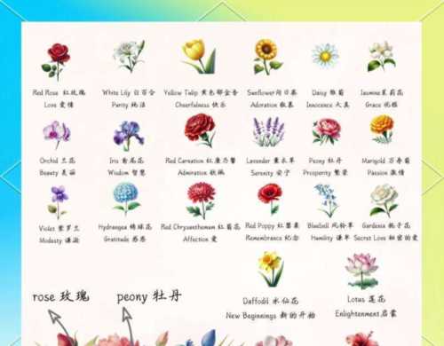 花英语单词图片