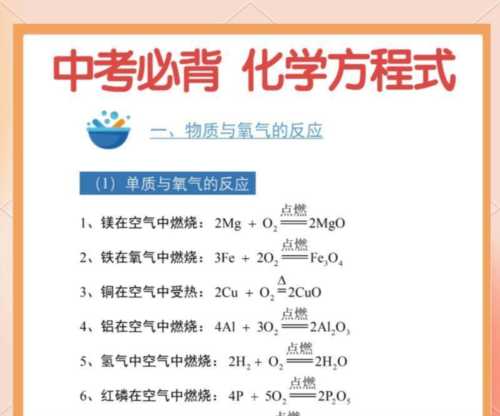 中考必考的26个化学方程式