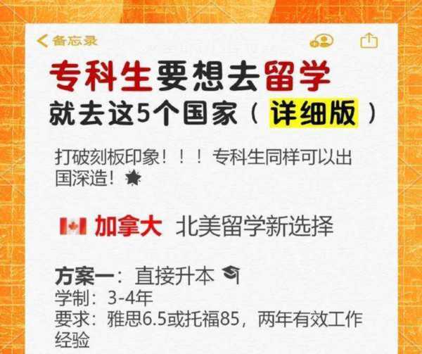 专科毕业能不能出国留学