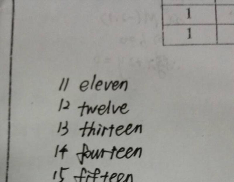 第11的英文单词怎么写?