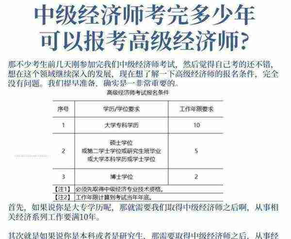高级经济师是要中级职称5年后才能报考吗