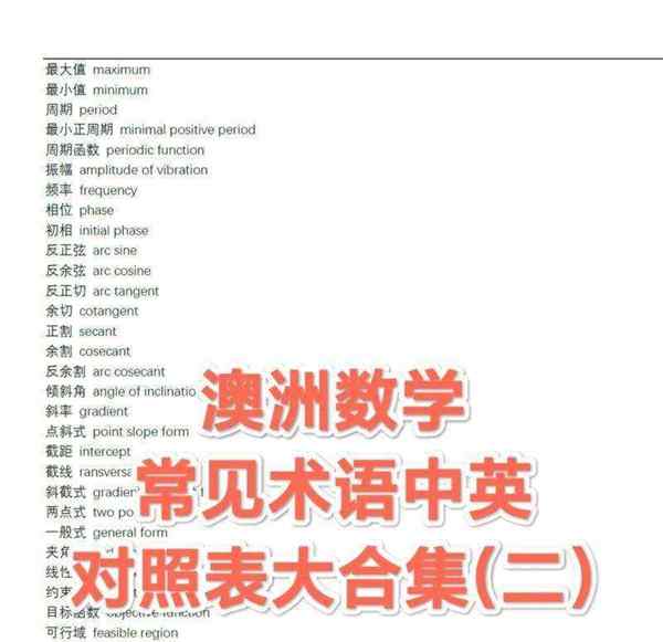 数学用英语怎么说翻译成中文