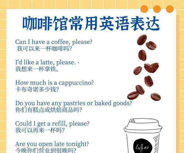 一杯咖啡的英语怎么写?