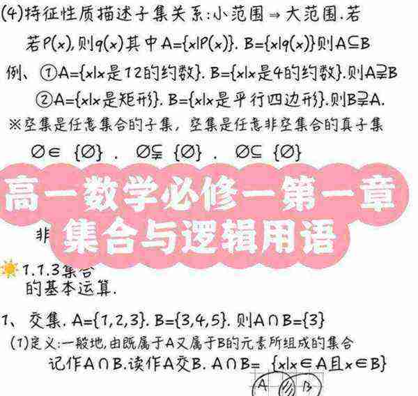 高中数学必修第一册第一章思维导图