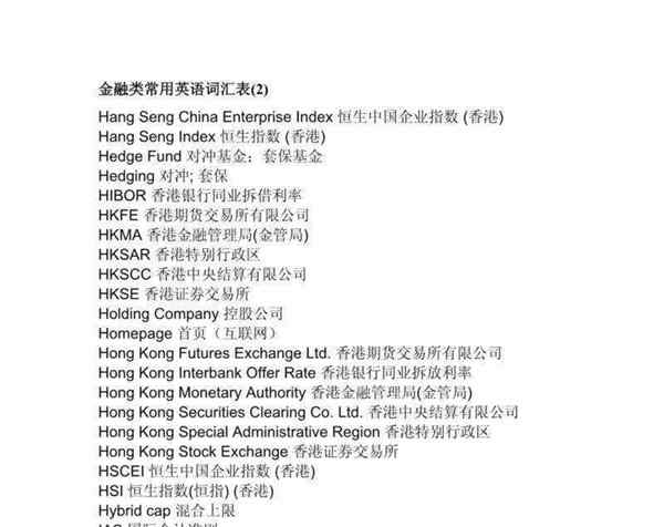 关于商业的英语词汇有哪些