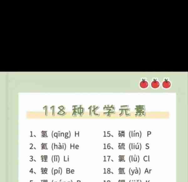 化学元素周期表背诵口诀和读音是什么