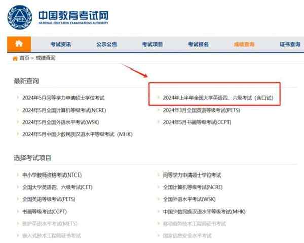 英语四六级历史成绩查询入口官网网址