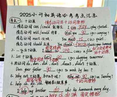 小学英语重点知识归纳必考题