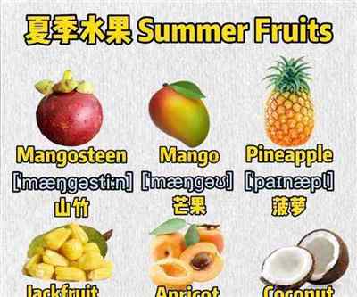 芒果的英语单词是什么