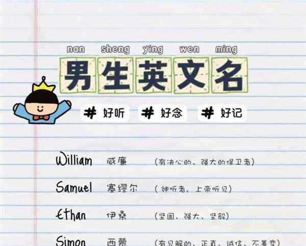好听的男英文名字大全