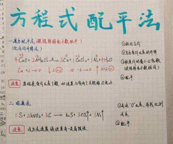 高中化学方程式的配平方法有哪几种