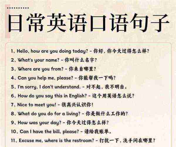 英语常用口语100句有哪些