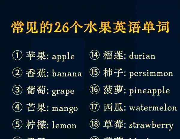 水果的英语单词怎么读啊怎么写