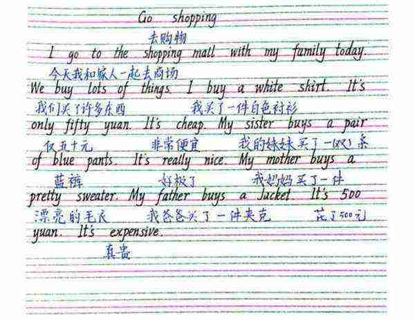 英语作文范文1篇带翻译