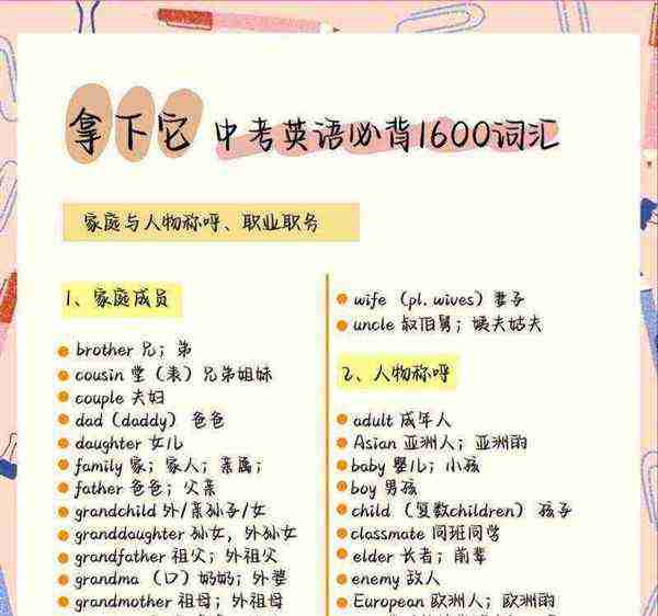 toefljunior词汇精选