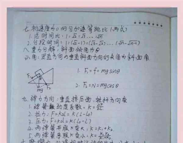高中物理必修一第一单元公式