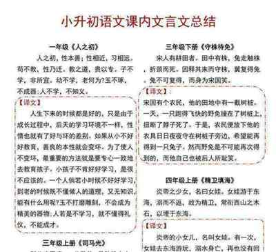 小学语文课文名篇课文原文