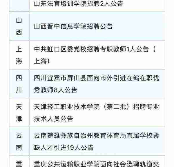 高校教师招聘网2021年教师招聘信息
