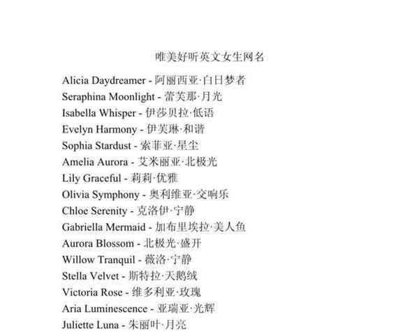 名字是莹莹的取英文名