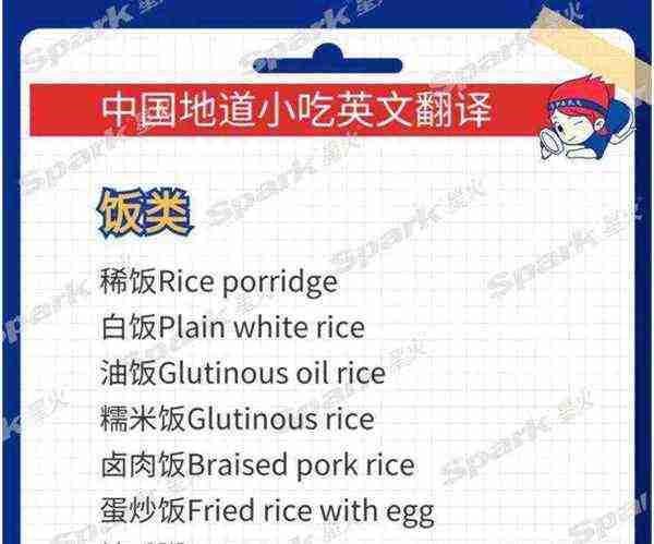米饭的英文单词怎么写英语翻译