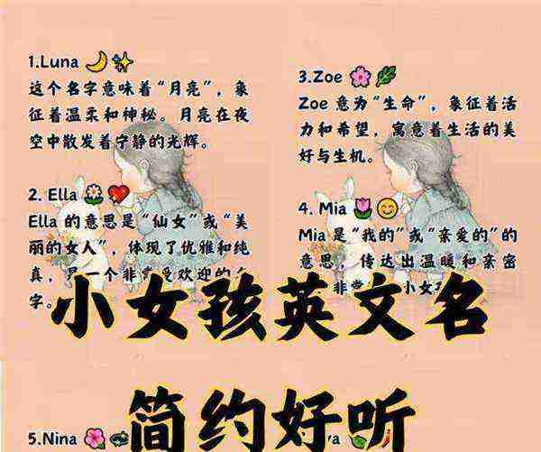 好听的英文名有哪些女孩子