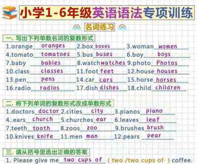 复数在英语中的缩写