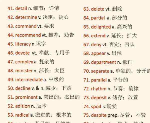 英语四级必背单词4000