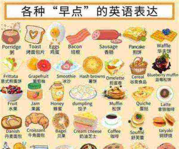 表示食物的英语单词怎么写的