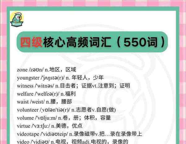 pets4词汇大纲