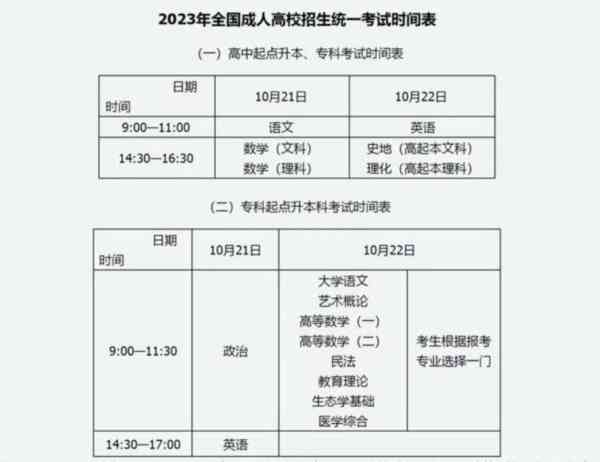 高考入学考试时间