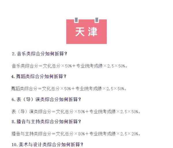 艺考生计算公式表