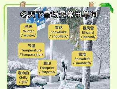 下雪的英文怎么说怎么写的单词