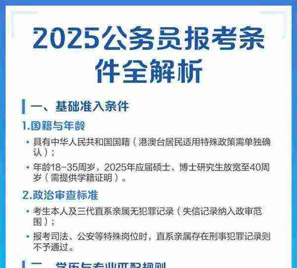 公务员报考条件最新规定