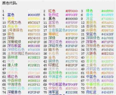 web前端开发颜色代码有哪些