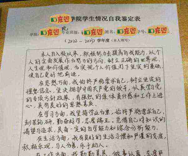 大学生自我评价200字 ai
