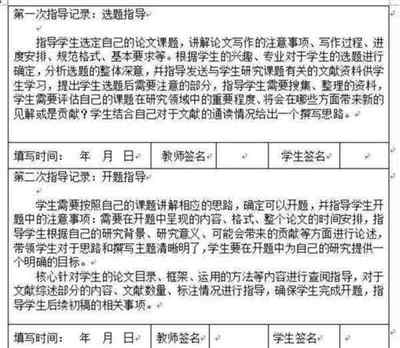 论文指导记录表16次写错了