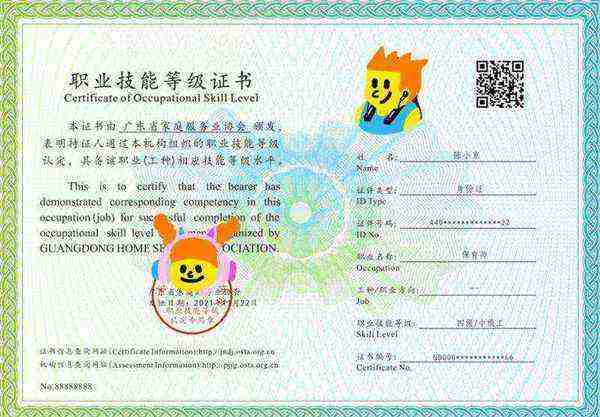 广东省家庭服务业协会的保育师证书有什么用