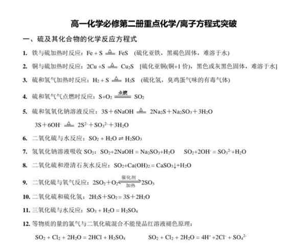 高中有机化学方程式分类整理