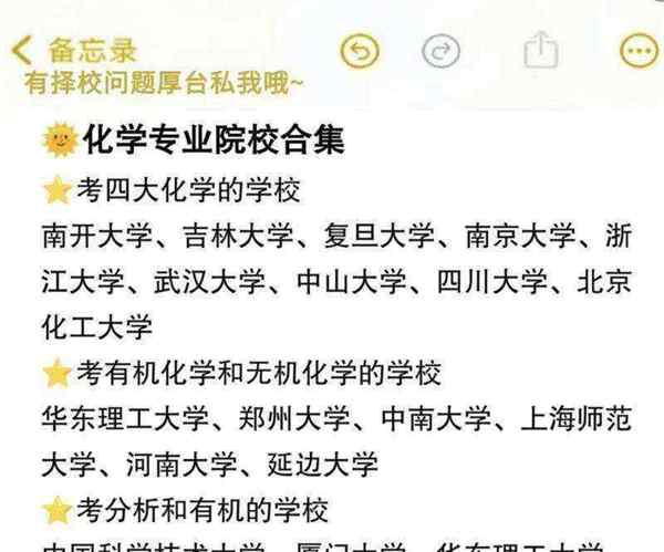 大学化学专业有哪些学校招生的