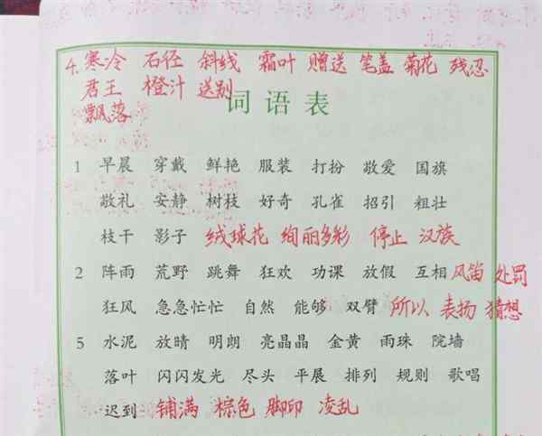 三上语文生字词表全部组词
