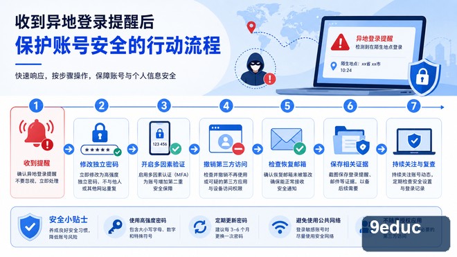 异地登录提醒后的密码、会话、恢复方式和授权应用检查清单
